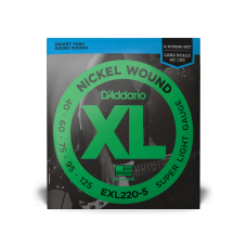 Набор струн D'ADDARIO EXL220-5 XL NICKEL WOUND BASS SUPER LIGHT 5-STRING (40-125)